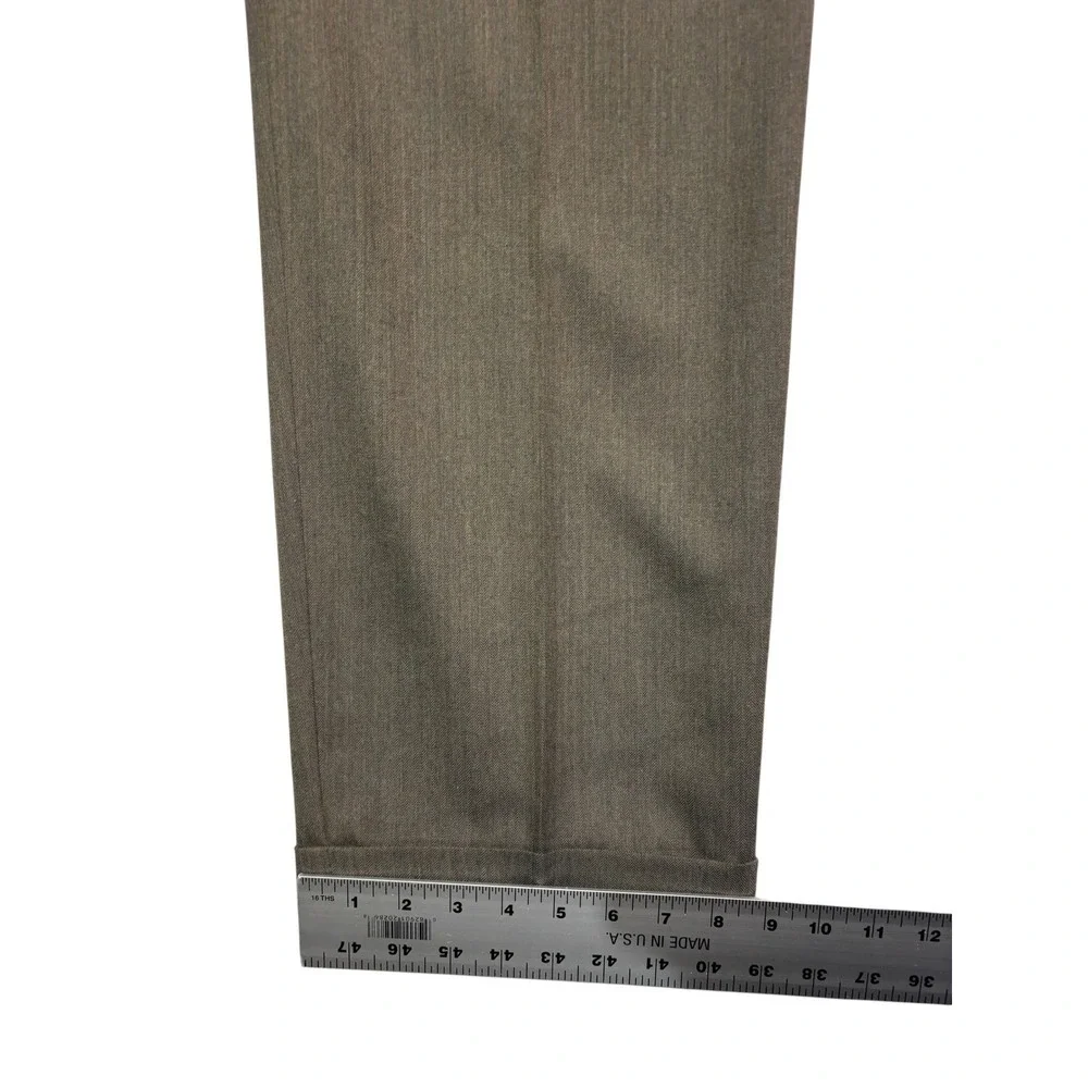 vtg 90s Fiorvanti 42L 36x32 Taupe Herringbone Double Breasted 2pc Pant Suit USA